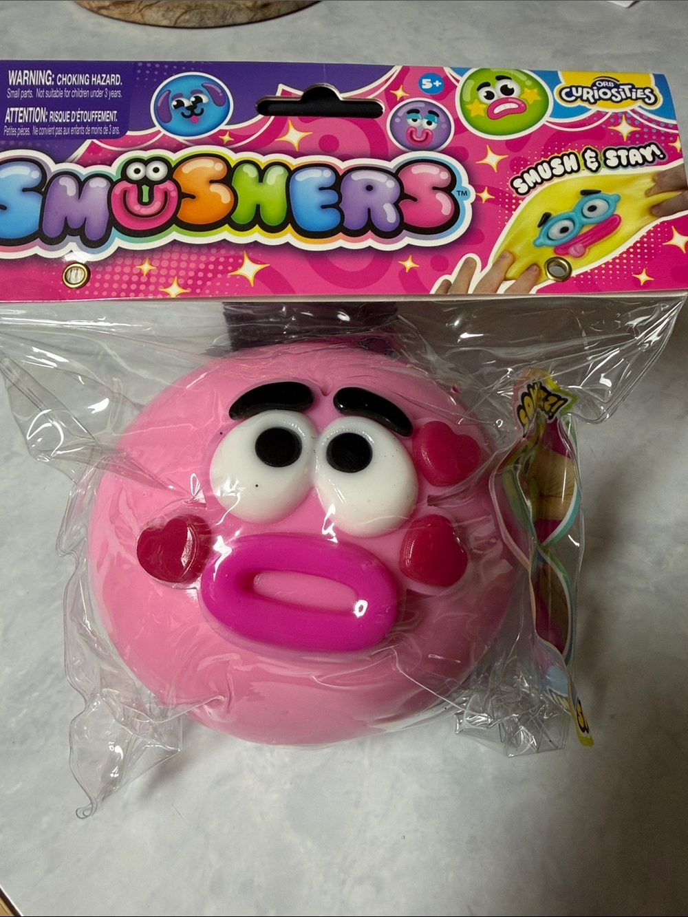 Orb curiosities Smushers  - Pink with hearts